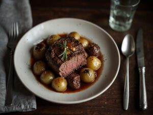 Carne de Panela com Batatas e Cebolas Caramelizadas