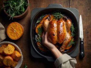 Frango ao Forno com Batata Doce e Alecrim