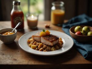 Peixe com Crosta de Castanhas e Molho de Maçã