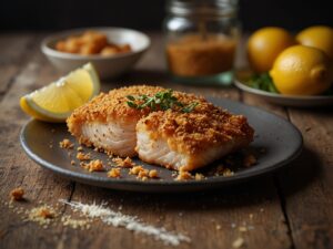 Peixe Empanado com Farinha de Pão e Limão